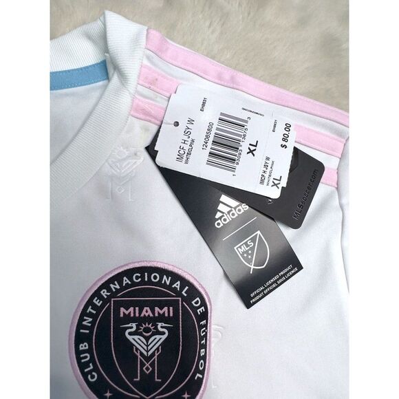Adidas Inter Miami CF Soccer Futbol Home Jersey Women's XL white MLS EH8631 NEW - Picture 3 of 9